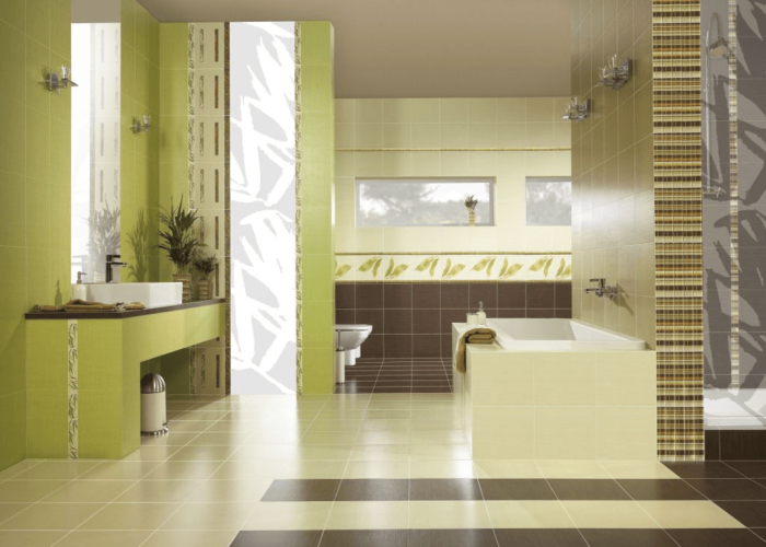 Дизайн укладки плитки в ванной