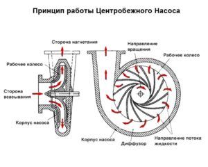 Схема работы центробежного насоса для прокачки скважины