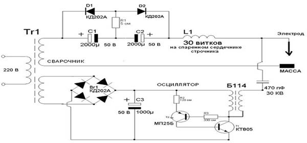 Сбор осциллятора для сварочного аппарата своими руками (инструкция, схема, применение)